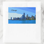 Chicago Skyline Collage Schilderij Rechthoekige Sticker (Tas)