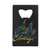 Chicago Skyline Creditkaart Flessenopener (Achterkant)