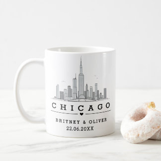 Chicago Skyline –Custom Wedding City Gift Koffiemok