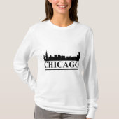 Chicago Skyline Dames Long Sleeve T-shirt (Voorkant)