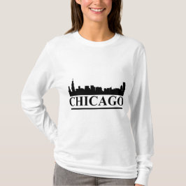 Chicago Skyline Dames Long Sleeve T-shirt