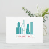 Chicago Skyline Dank U Kaart (Staand voorkant)