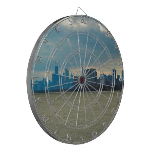Chicago skyline. dartbord (Voorkant Links)