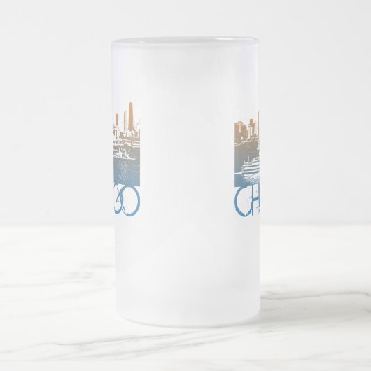 Chicago Skyline Design Matglas Bierpul (Center)