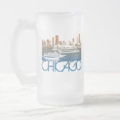 Chicago Skyline Design Matglas Bierpul (Links)
