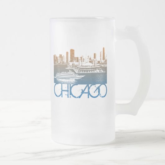 Chicago Skyline Design Matglas Bierpul (Rechts)