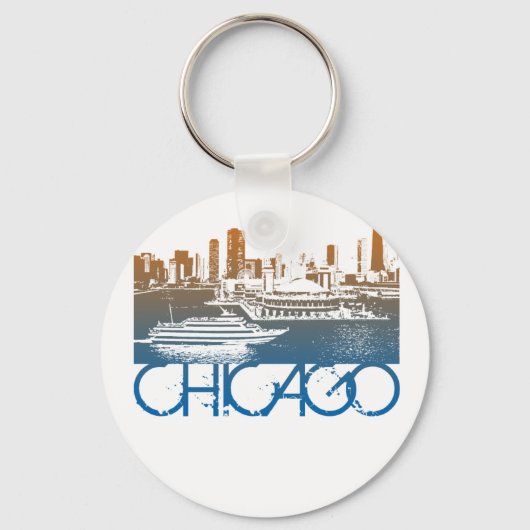 Chicago Skyline Design Sleutelhanger (Voorkant)