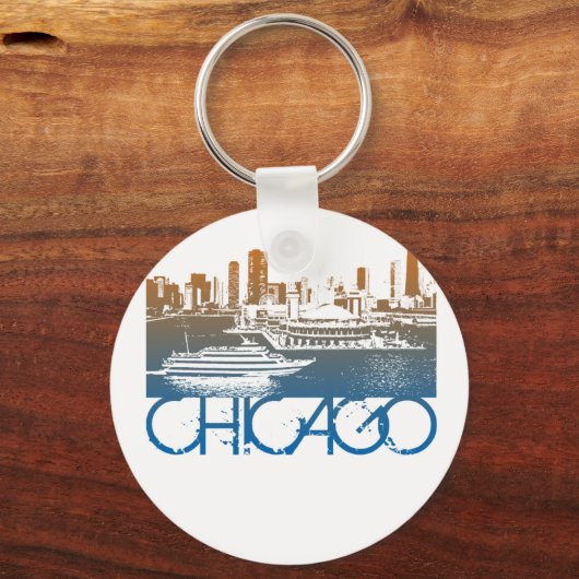 Chicago Skyline Design Sleutelhanger (Voorkant)