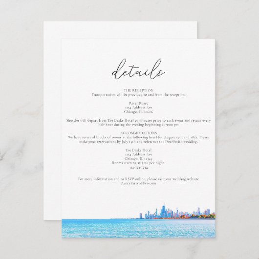 Chicago Skyline Details Enclosure Kaart (Voorkant / Achterkant)