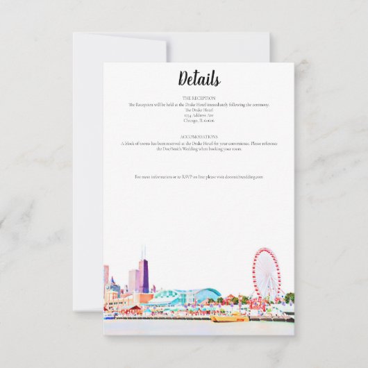 Chicago Skyline Details Kaart (Voorkant)