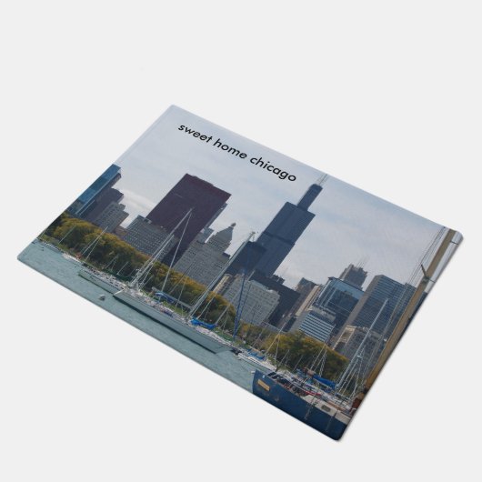 Chicago skyline doormat deurmat (Schuin)