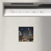 Chicago Skyline en Bridge op Night Magnet (Insitu (Vaatwasser))