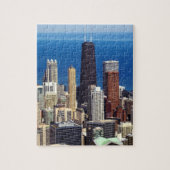 Chicago Skyline en landmerken Legpuzzel (Verticaal)