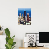 Chicago Skyline en landmerken Poster (Thuiskantoor)