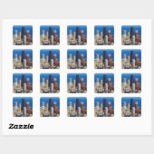 Chicago Skyline en landmerken Vierkante Sticker (Vel)