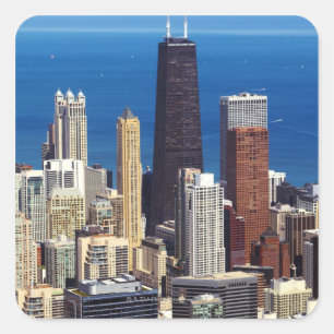 Chicago Skyline en landmerken Vierkante Sticker