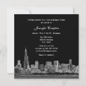 Chicago Skyline Etch DIY BG Red Heart SQ Sweet 16 Kaart (Achterkant)