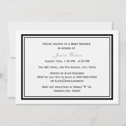 Chicago Skyline Etch ingelijst #2H Baby shower Sto Kaart (Achterkant)