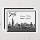 Chicago Skyline Etch ingelijst #2H Baby shower Sto Kaart (Voorkant / Achterkant)