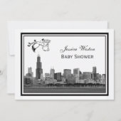 Chicago Skyline Etch ingelijst #2H Baby shower Sto Kaart (Voorkant)