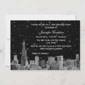Chicago Skyline Etch Starry DIY BG SQ Sweet 16 H Kaart (Achterkant)
