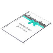 Chicago Skyline Etchd BW Aqua Notitieboek Journal (Linkerzijde)