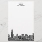 Chicago Skyline Etched 01 Stationery Briefpapier (Voorkant)