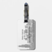 Chicago Skyline Etched Bagagelabel (Achterkant verticaal)