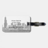Chicago Skyline Etched Bagagelabel (Achterkant horizontaal)