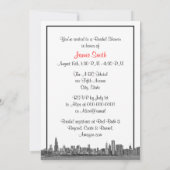 Chicago Skyline Etched BW Red Vrijgezellenfeest Kaart (Achterkant)