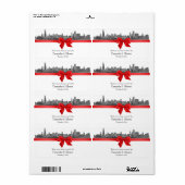 Chicago Skyline Etched BW Red Wine Label H (Full Sheet)