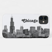 Chicago Skyline Etched Case-Mate iPhone Case (Achterkant (horizontaal))