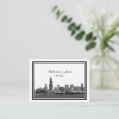 Chicago Skyline Etched Escort Cards #2 Plaatskaartje (Staand voorkant)