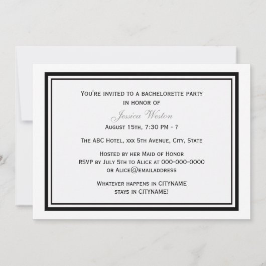 Chicago Skyline Etched Framed #2 H Bachelorette Kaart (Achterkant)