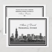 Chicago Skyline Etched Framed #2 H Rehearsal Kaart (Voorkant / Achterkant)