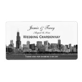 Chicago Skyline Etched H Wijn Label (Voorkant)