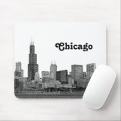 Chicago Skyline Etched Muismat (Met muis)