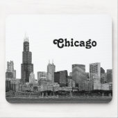 Chicago Skyline Etched Muismat (Voorkant)