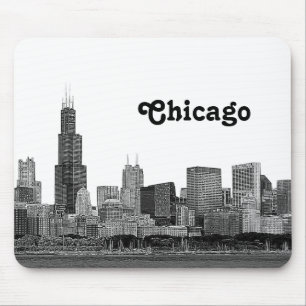 Chicago Skyline Etched Muismat