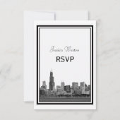 Chicago Skyline Etched RSVP (Voorkant)