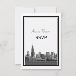 Chicago Skyline Etched RSVP