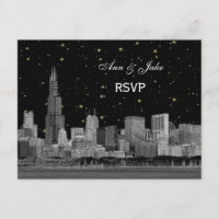 Chicago Skyline Etched Starry DIY BG RSVP 1