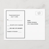 Chicago Skyline Etched Starry DIY BG RSVP 1 Uitnodiging Briefkaart (Achterkant)