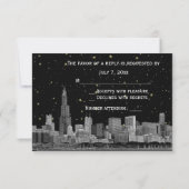 Chicago Skyline Etched Starry DIY BG RSVP #2 (Achterkant)