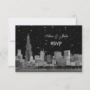 Chicago Skyline Etched Starry DIY BG RSVP #2
