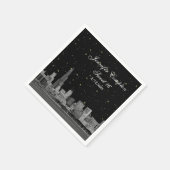 Chicago Skyline Etched Starry DIY BG Sweet 16 Servetten (Hoek)
