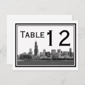 Chicago Skyline Etched Table Number Briefkaart (Voorkant / Achterkant)