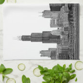 Chicago Skyline Etched Theedoek (Gevouwen)