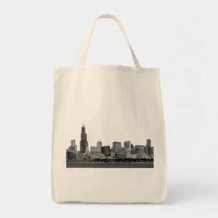 Chicago Skyline Etched Tote Bag