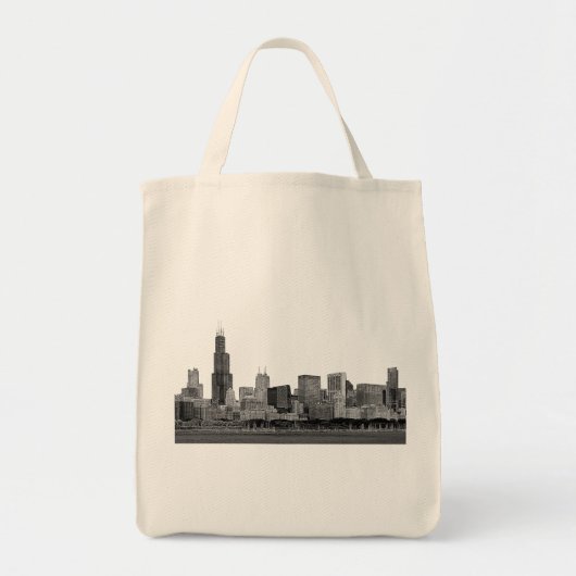 Chicago Skyline Etched Tote Bag (Voorkant)
